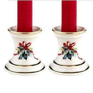 Lenox Winter Greetings Candlestick Pair